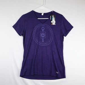 Under Armour T-Shirt Medium Purple‎ Northwestern Wildcats Public Safety V-Neck